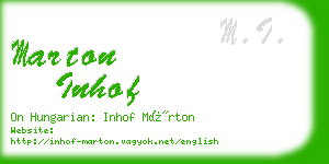 marton inhof business card